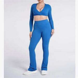 Women's Blue Flare Leggings